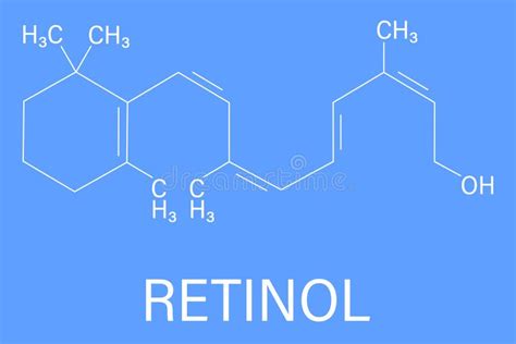 Molécula De Vitamina A Ou De Retinol Fórmula Esquelética Ilustração