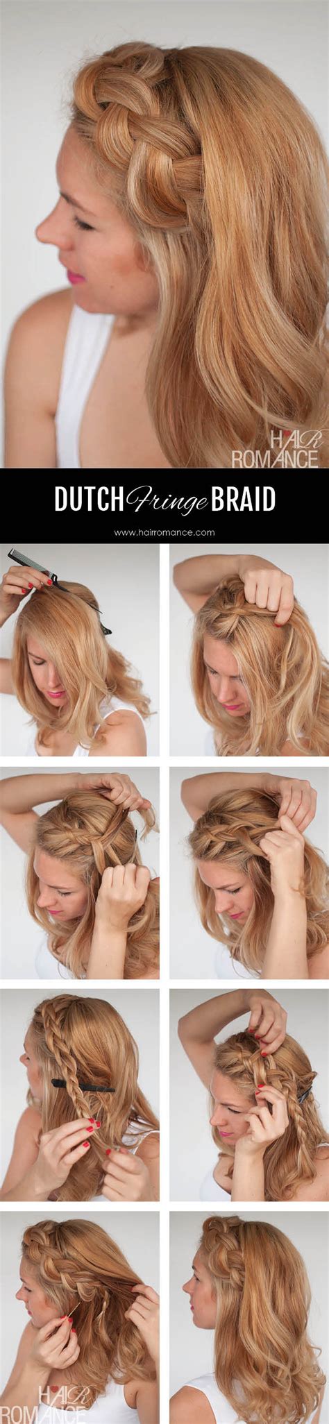 Dutch Braid Tutorial For When Your Fringe Is A Mess Hair Romance