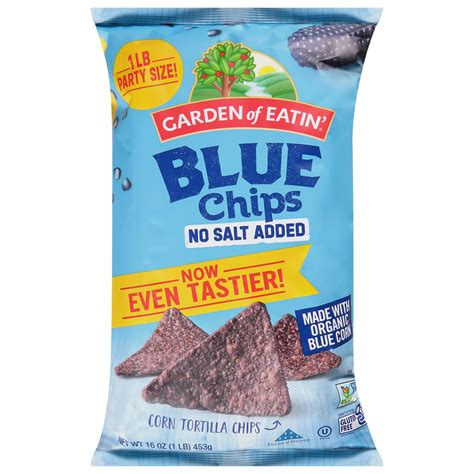 garden of eatin blue corn tortilla chips no salt added 16 oz vitacost