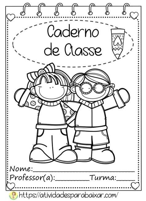 Capinhas Para Cadernos Dos Alunos Colorir Em PDF