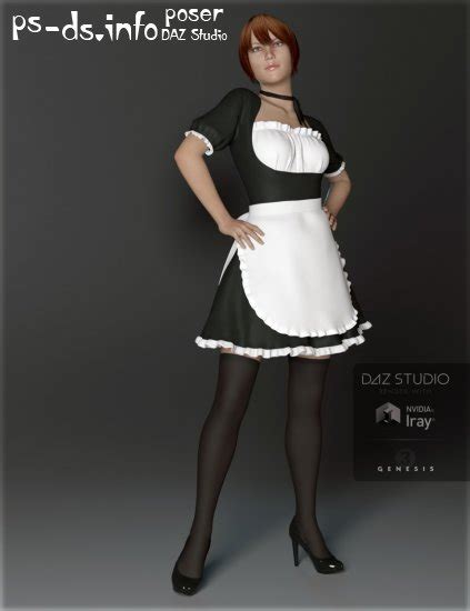 French Maid Costume Set For Genesis Female S Poser Daz Studio