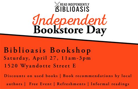 Happy Independent Bookstore Day Biblioasis