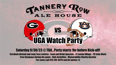 Uga Vs Auburn Game Time Tba — Tannery Row Ale House