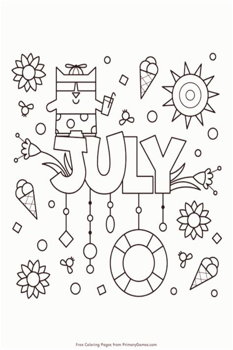 Free Coloring Pages For July