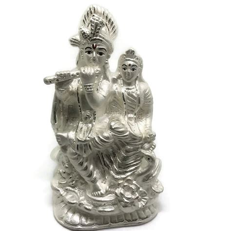 Csl 999 Pure Silver Handmade Radha Krishna Idol Statue Murti