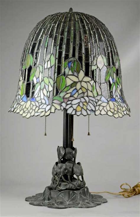 tiffany style leaded glass lamp