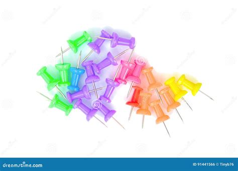 Colorful Paper Pins Stock Photo Image Of Object Color 91441566