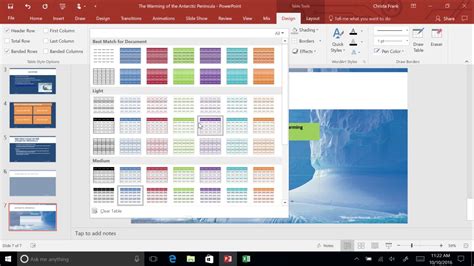 Microsoft Powerpoint 2016 Module 9 Inserting And Formatting Tables