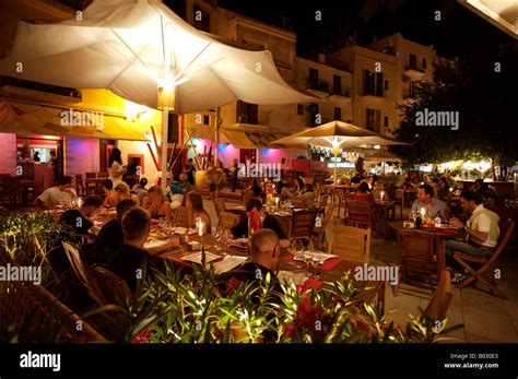 Alfresco Dining Ibiza Old Town High Resolution Stock Photography And