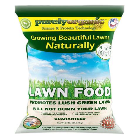 No organic lawn care manual is complete without mentioning calcium. Purely Organic Products 25 lb. Lawn Food Fertilizer ...