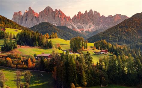 Valley Of Funes Wallpaper 4k Italy Mountains Village