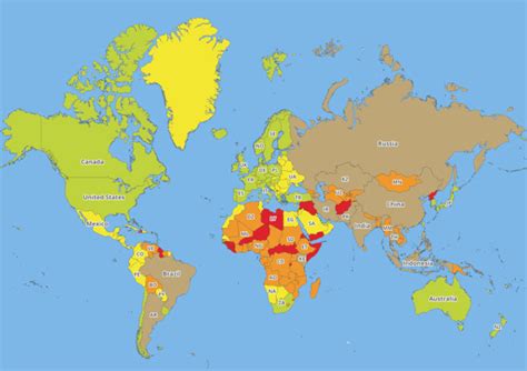 Eye Opening Map Reveals The Most Dangerous Countries In The World
