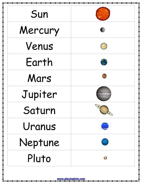 Solar System Label Worksheet