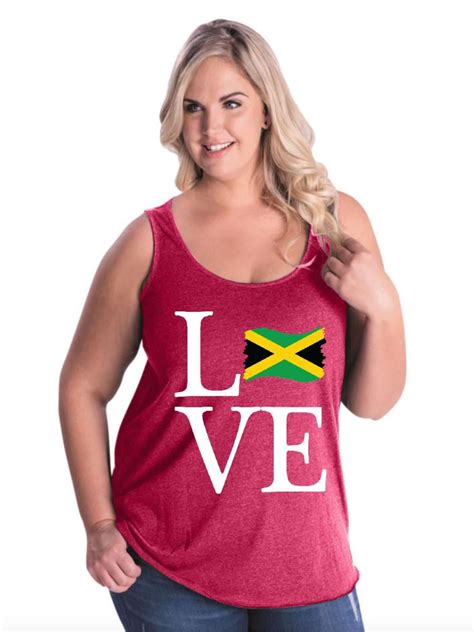 Normal Is Boring Love Jamaica Women Curvy Plus Size Tank Tops