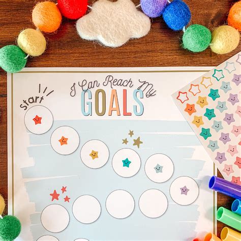 Goal Chart Kids Printable Rewards Chart Chore Tracker Etsy