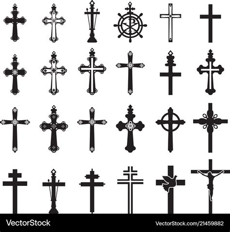 Set Of Crucifixes Royalty Free Vector Image Vectorstock