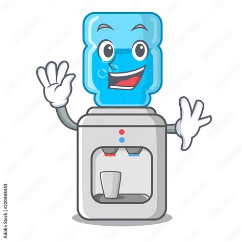 Waving Electric Water Cooler Against The Cartoon Stock Vector Adobe Stock