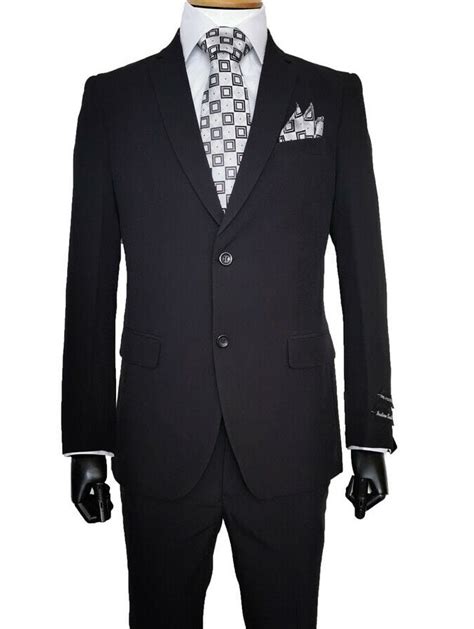 Basic Black Suit For Men With Flat Front Pants 2pp