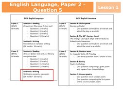 Five minutes should be spent planning and five minutes checking for corrections that. AQA GCSE - Language Paper 2, Question 5 Scheme of Work | Teaching Resources