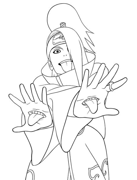Character Deidara Coloring Page Anime Coloring Pages Porn Sex Picture