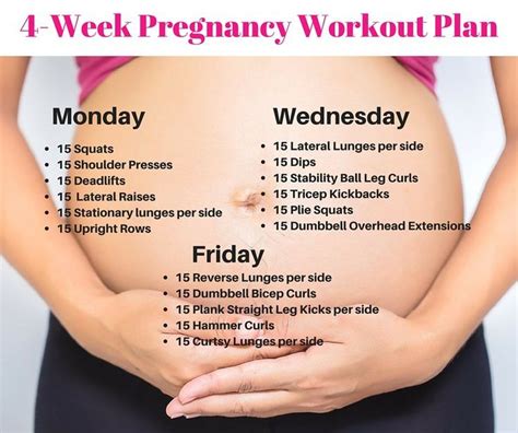 4 Week Pregnancy Workout Plan Michelle Marie Fit Workout Plans Pregnancy And Workout