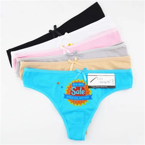 5pcs new women thong cotton letter printed panties low waist sexy girl underwear briefs