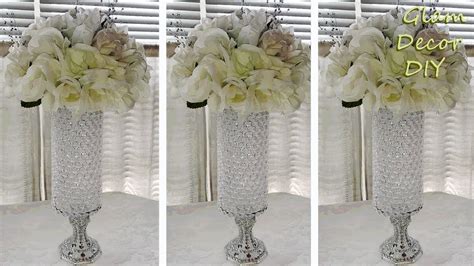 Dollar Tree Diy Glam Crystal Vase Wedding Centerpiece Bling Decor Ideas Now And Eternity
