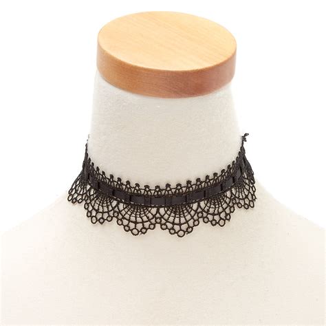 Gothic Lace Choker Necklace Black Claires Us