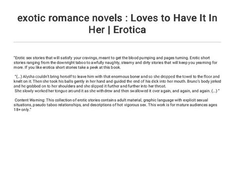 exotic romance novels loves to have it in her erotica