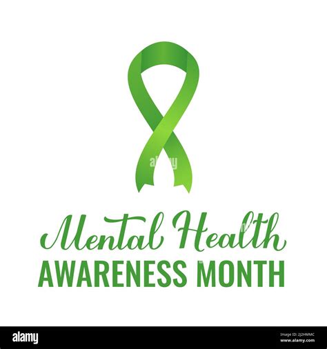 Mental Health Awareness Month Typography Poster With Lettering And