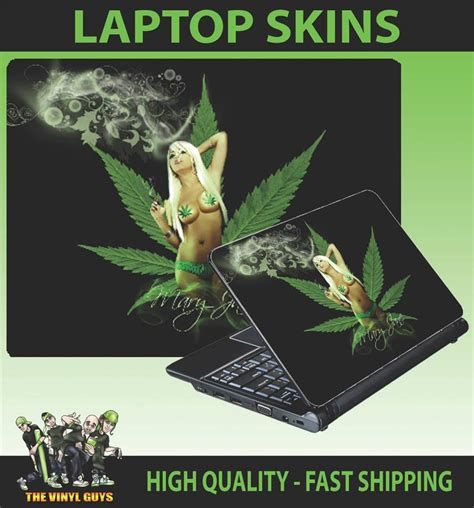 Laptop Skin Sexy Cannabis Girl Weed Leaf Vinyl Sticker Various Sizes