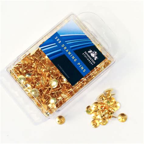 Metallic Gold Drawing Pins Pack Of 300 Partyrama