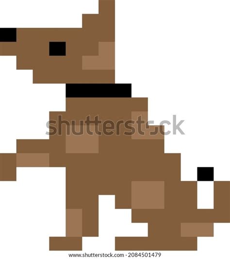 Dog Pixel Art Vector Illustration Dog Stock Vector Royalty Free
