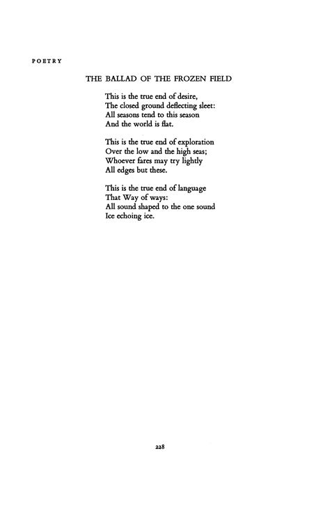The Ballad Of The Frozen Field By Dabney Stuart Poetry Magazine