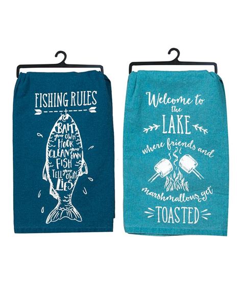 Look At This Blue Fishing Rules Dish Towel Set Of Two On Zulily