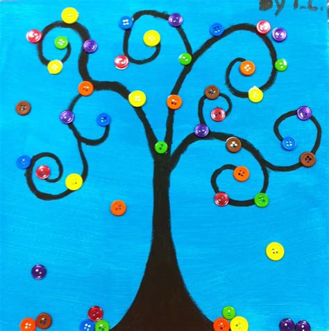 Angela Anderson Art Blog Button Trees Kids Art Class Art For Kids
