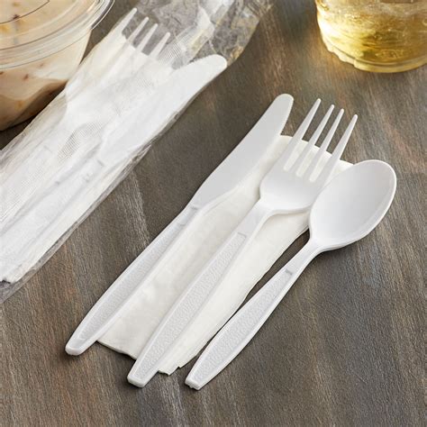Visions Individually Wrapped Heavy Weight White Plastic Cutlery Pack