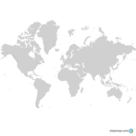 Stepmap Grey World Map Landkarte Für World