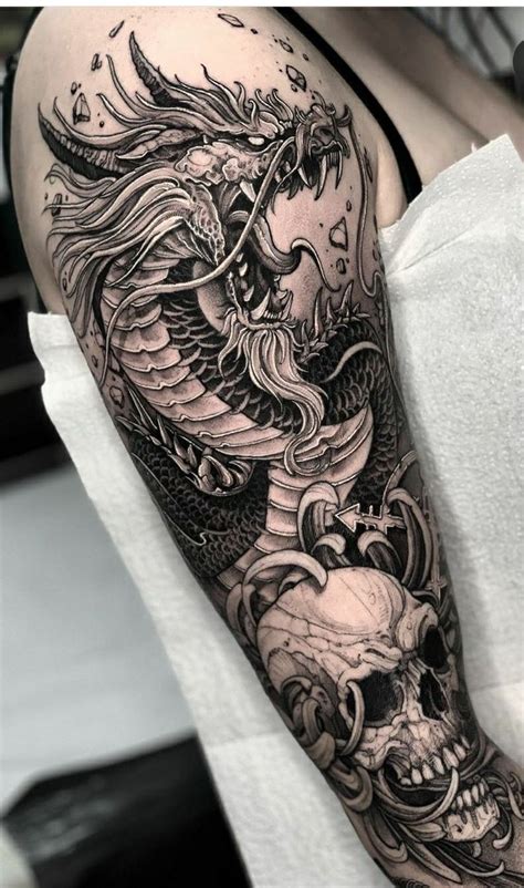 Pin By Christian Xavier On Ideias De Tatuagens Dragon Sleeve Tattoos