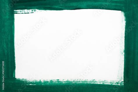 Green Border Painted On White Paper Stock Photo And Royalty Free