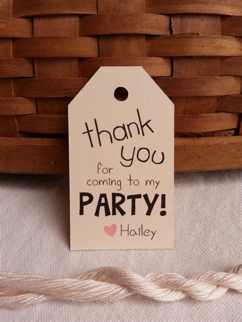 25 Thank You For Coming To My Party Tags Party Favor Tags Etsy