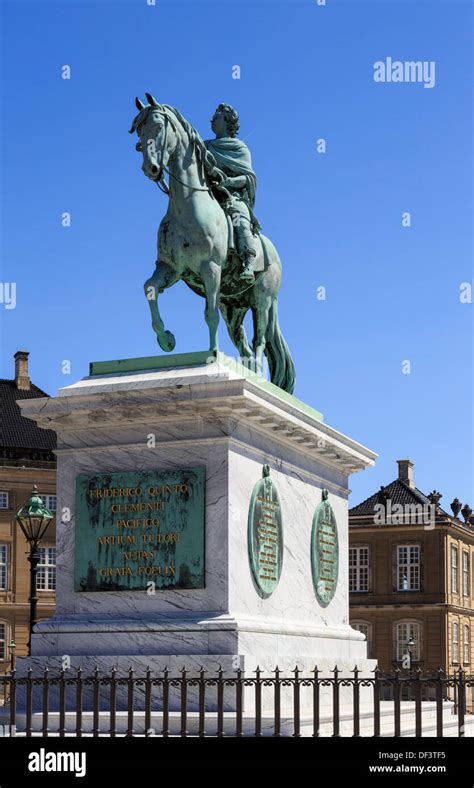 Equestrian Statue Of Amalienborgs Founder King Frederick V In