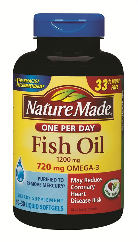 Nature Made Fish Oil 1200 Mg One Per Day 120 Softgels
