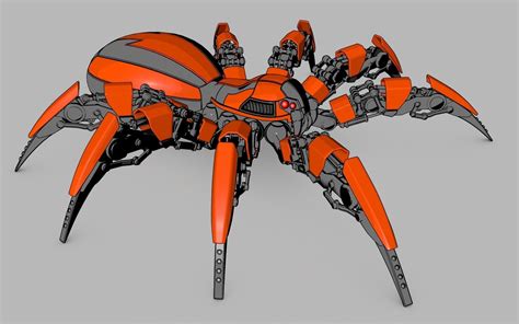 Spider Robot 3d Model Rigged Obj 3ds Fbx C4d