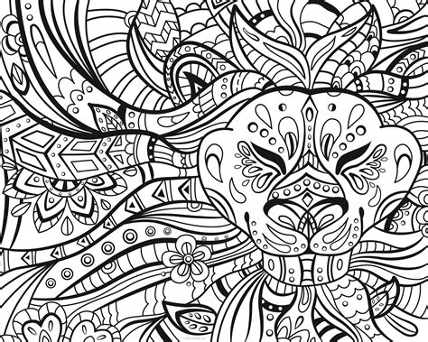 Download Coloring Pages For Adults Lion Pictures