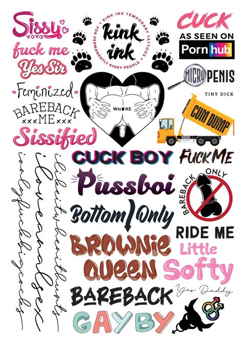 Kinky Gay Temporary Tattoos Set Of 26 By Kink Ink Etsy Uk
