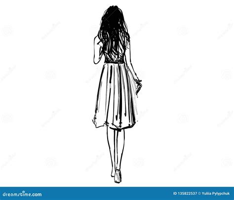 Girl Walking Forward Drawing