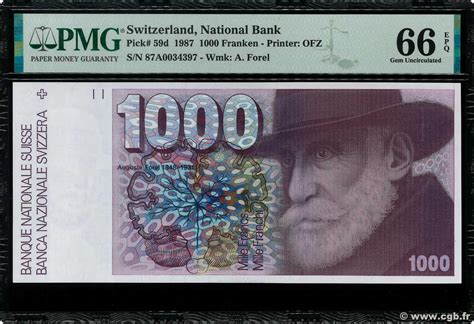 1000 Francs Switzerland 1987 P59b 4410489 Banknotes