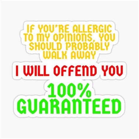 Allergic To My Opinions Sticker For Sale By Mrspeterson2021 Redbubble