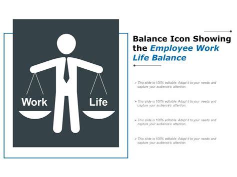 Balance Icon Showing The Employee Work Life Balance Powerpoint